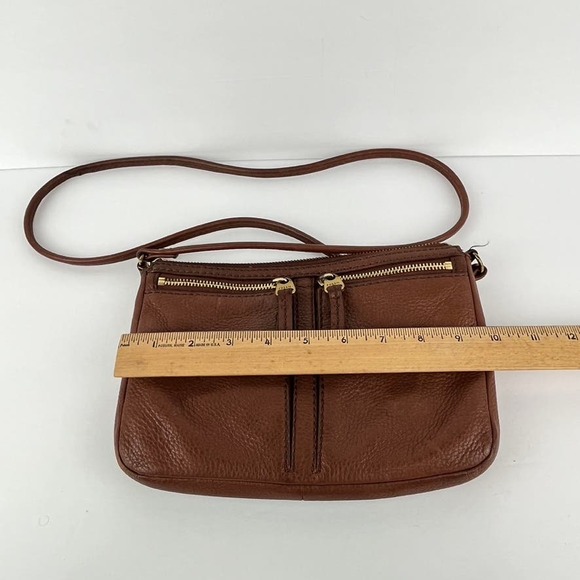Fossil Erin Top Zip Cowhide Pebbled Leather Crossbody Bag - Picture 8 of 8